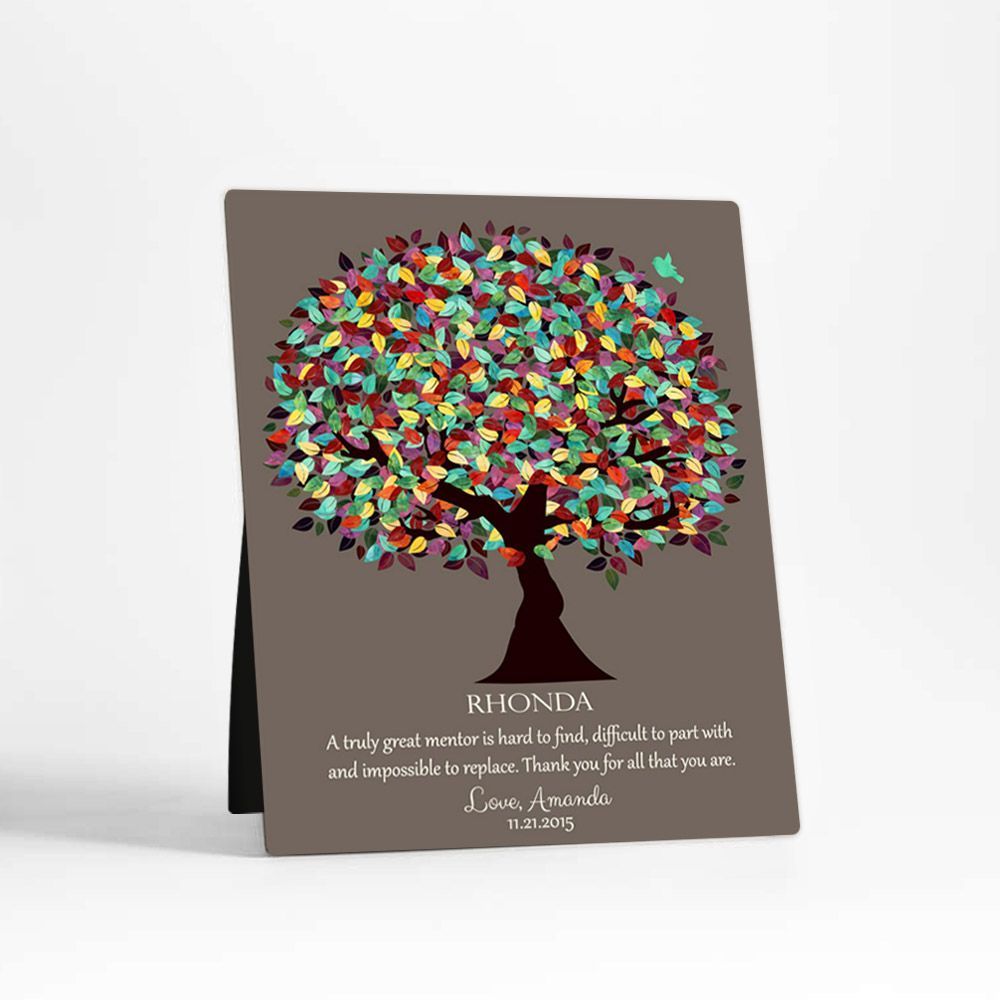 #1 Best Seller - Colorful Spring Tree Leadership Appreciation Desktop Plaque Gift for Mentor D-1201