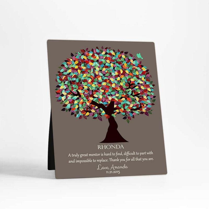 #1 Best Seller - Colorful Spring Tree Leadership Appreciation Desktop Plaque Gift for Mentor D-1201