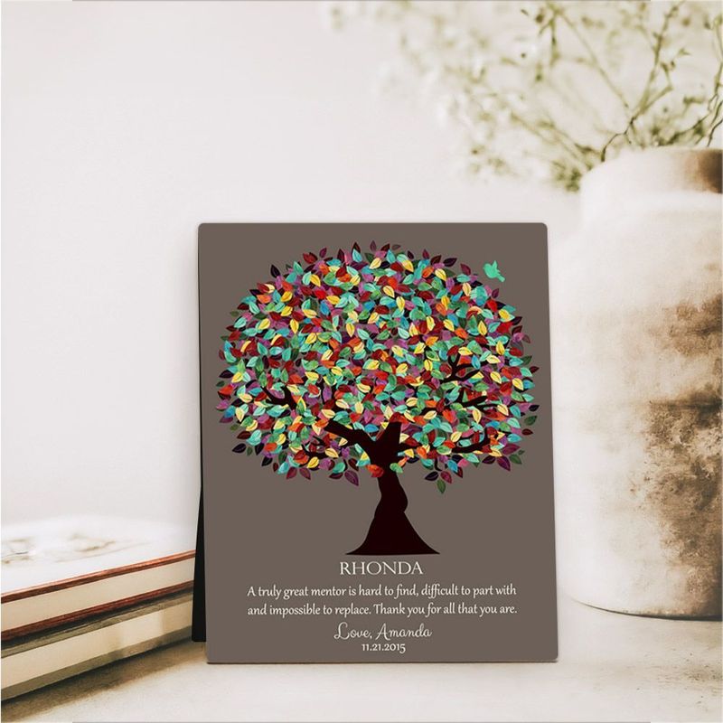 #1 Best Seller - Colorful Spring Tree Leadership Appreciation Desktop Plaque Gift for Mentor D-1201