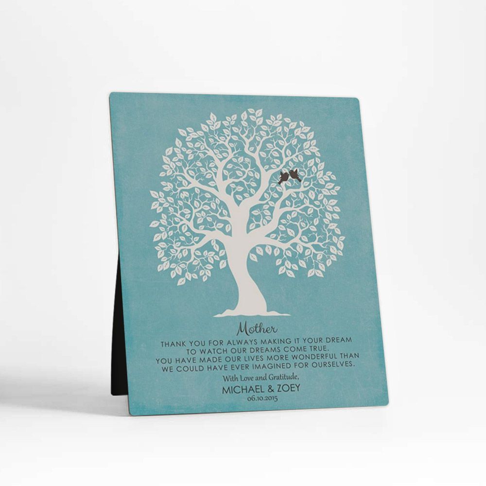 Owl Tree Family Desktop Metal Plaque For Mother D-1333