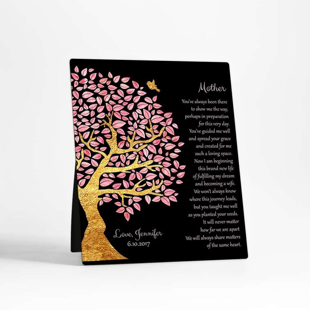 Gold Olive Tree Wedding Desktop Plaque Gift for Mom D-1502