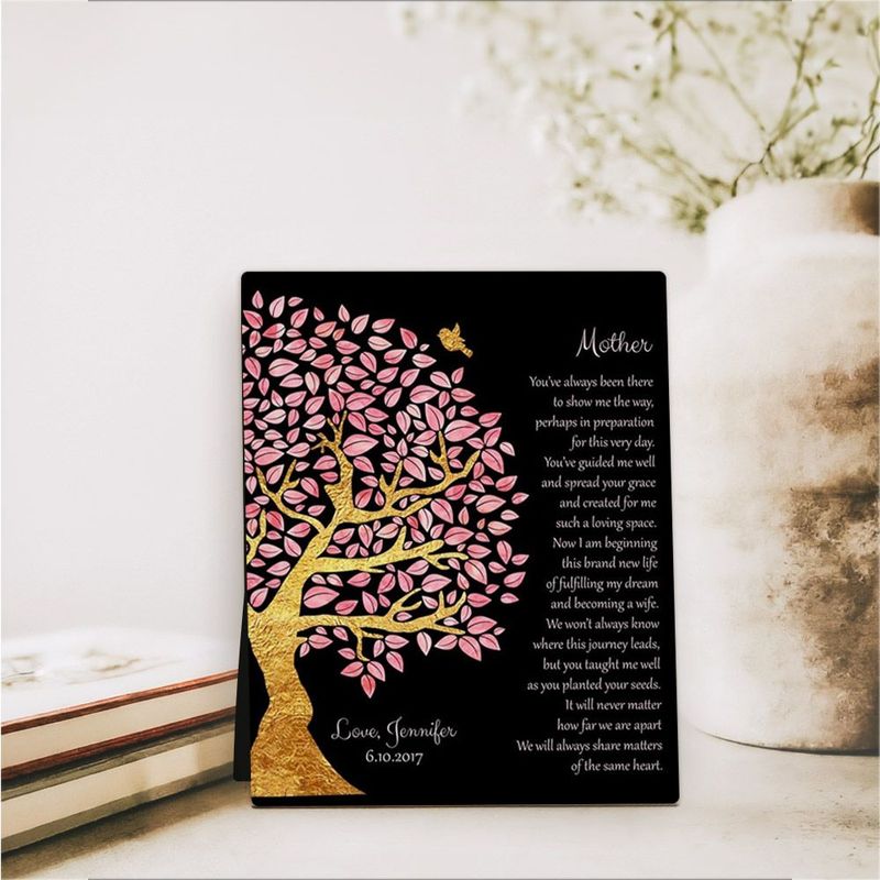 Gold Olive Tree Wedding Desktop Plaque Gift for Mom D-1502