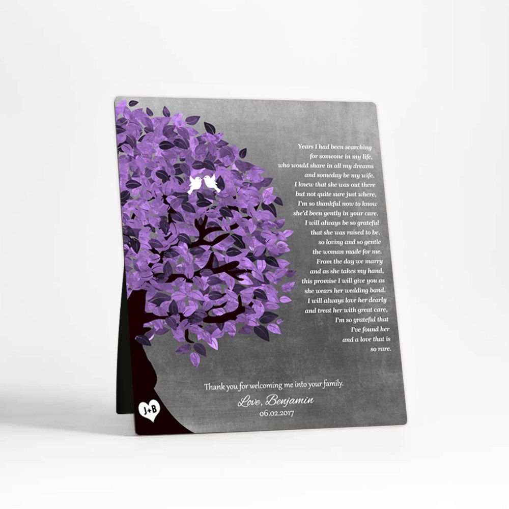 Half Purple Tree Wedding Desktop Plaque Gift for Mother Of The Bride D-1486