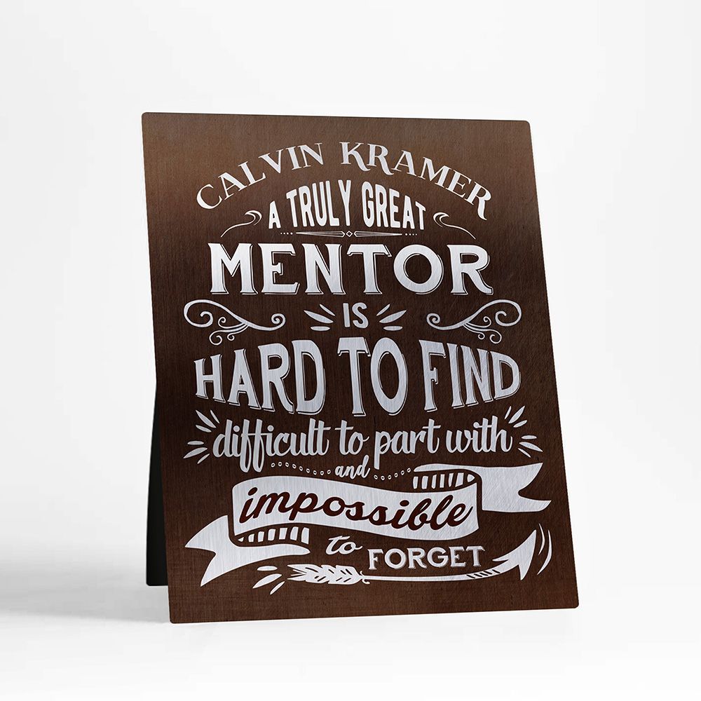 Bronze Truly Great Mentor Typography Retirement Desktop Plaque Gift for Mentor D-2152