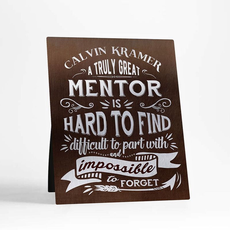 Bronze Truly Great Mentor Typography Retirement Desktop Plaque Gift for Mentor D-2152