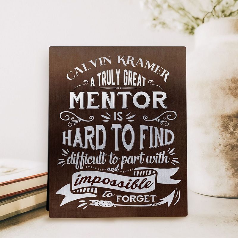 Bronze Truly Great Mentor Typography Retirement Desktop Plaque Gift for Mentor D-2152