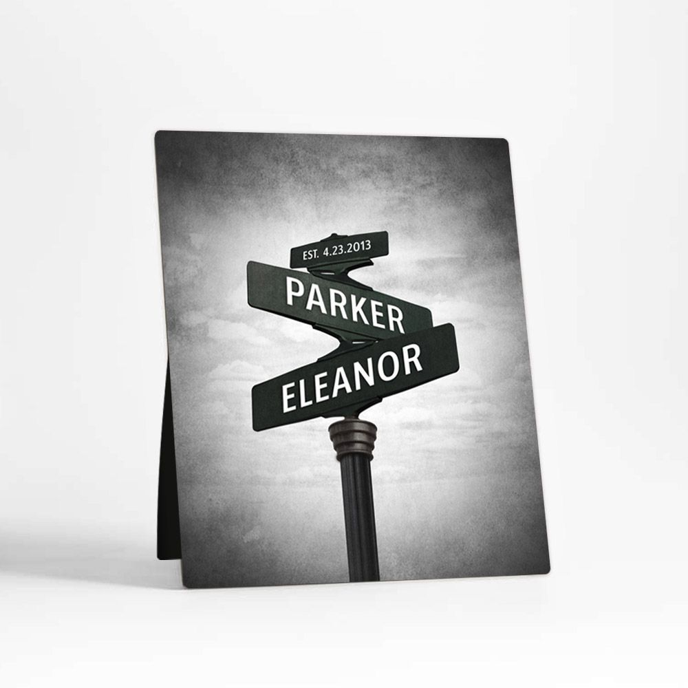Crossroads Signpost 1st Anniversary Desktop Plaque Gift for Couple D-1931