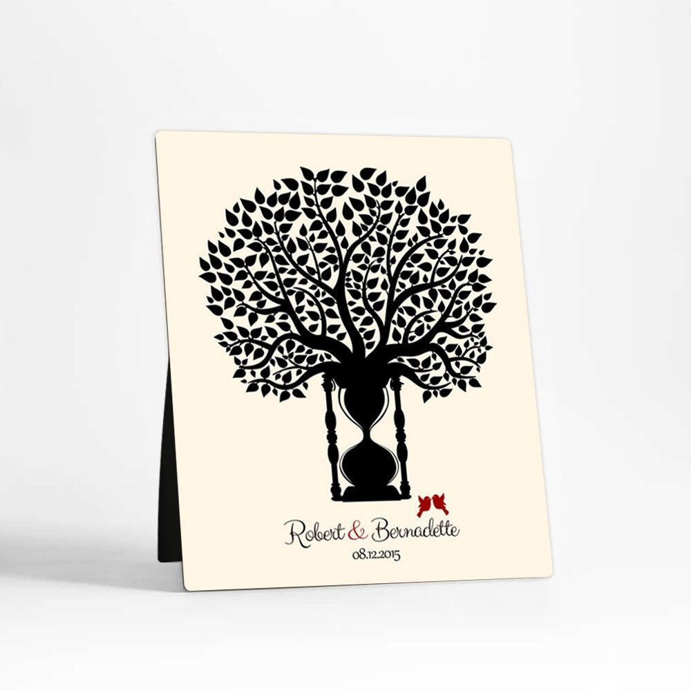 Hourglass Tree 1st Anniversary Desktop Plaque Gift for Couple D-1388