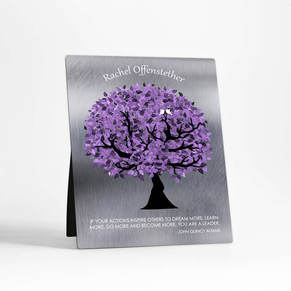 Tin Purple Tree Leadership Appreciation Desktop Plaque Gift for Mentor D-1488