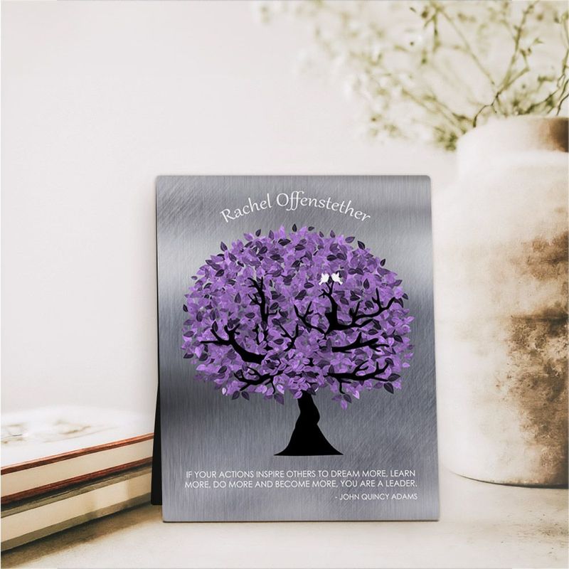 Tin Purple Tree Leadership Appreciation Desktop Plaque Gift for Mentor D-1488