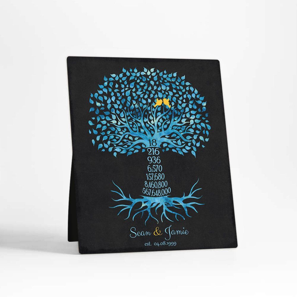 Countdown Tree 18th Anniversary Desktop Plaque Gift for Couple D-1448