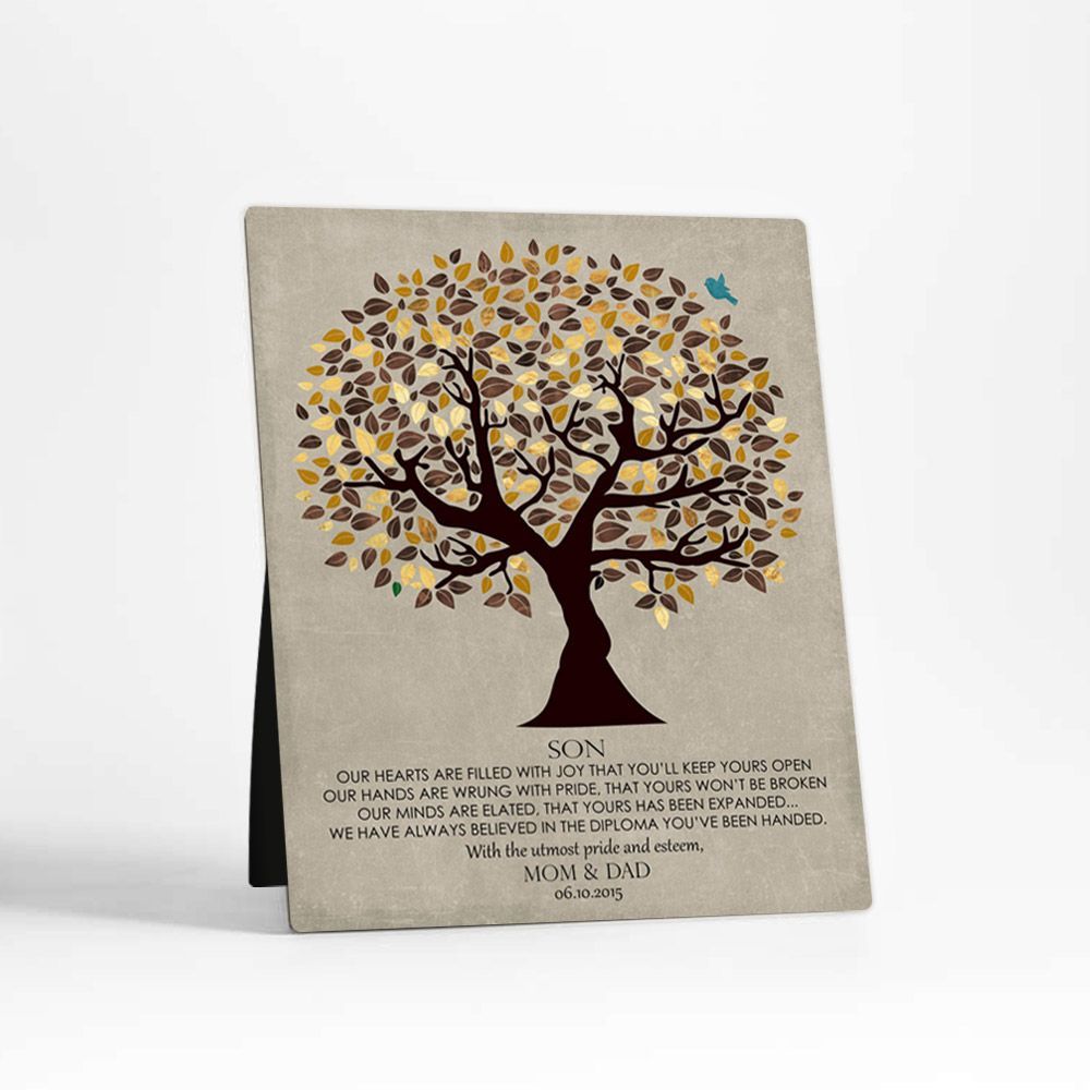 #1 Best Seller - Olive Tree graduation Desktop Plaque Gift for Son D-1308