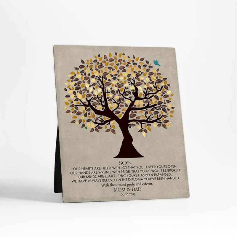 #1 Best Seller - Olive Tree graduation Desktop Plaque Gift for Son D-1308
