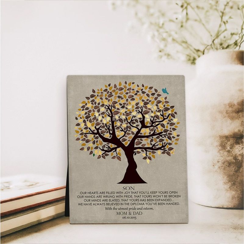 #1 Best Seller - Olive Tree graduation Desktop Plaque Gift for Son D-1308