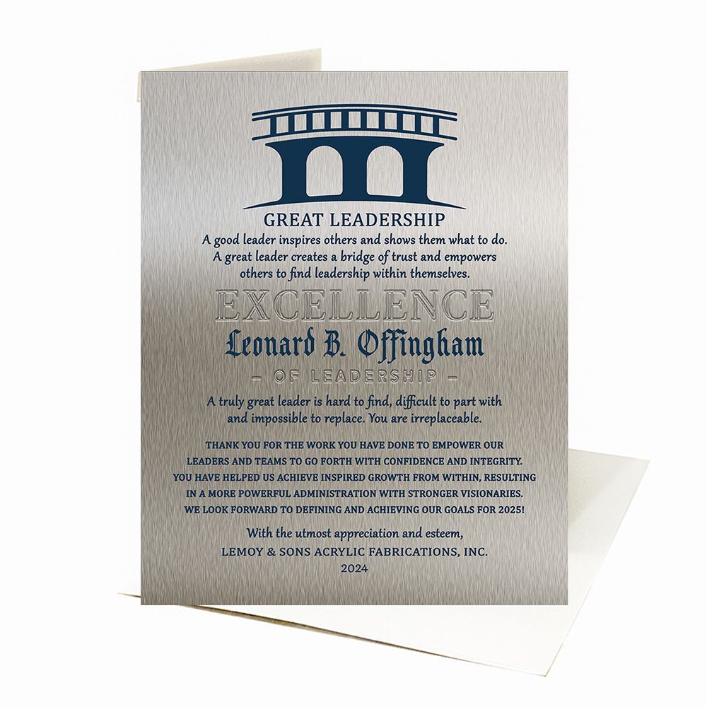 Tin Corporate Bridge of Trust Leadership Appreciation Card Gift for Employee C-2114