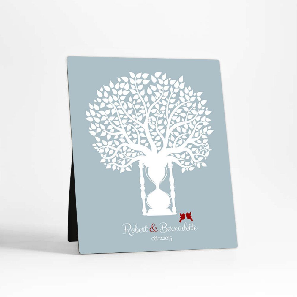 Hourglass Tree 1st Anniversary Desktop Plaque Gift for Couple D-1389