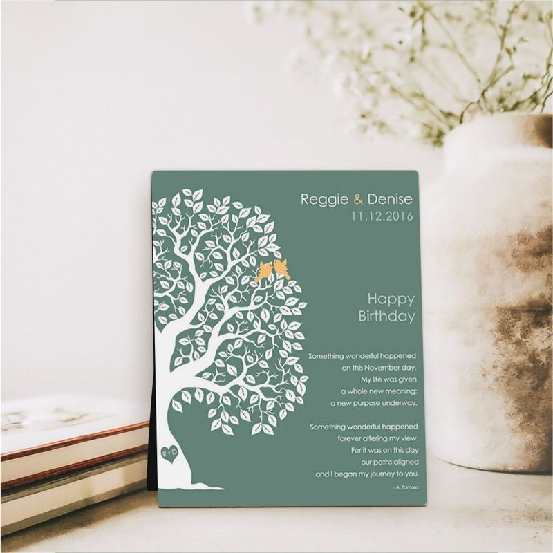 Half Artful Tree Spouse Birthday Desktop Plaque Gift for Spouse D-1723