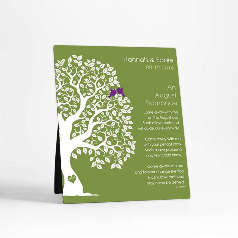Half Artful Tree Engagement Desktop Plaque Gift for Couple D-1708