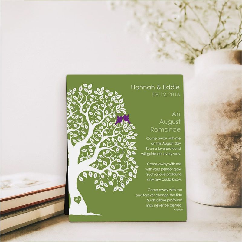 Half Artful Tree Engagement Desktop Plaque Gift for Couple D-1708