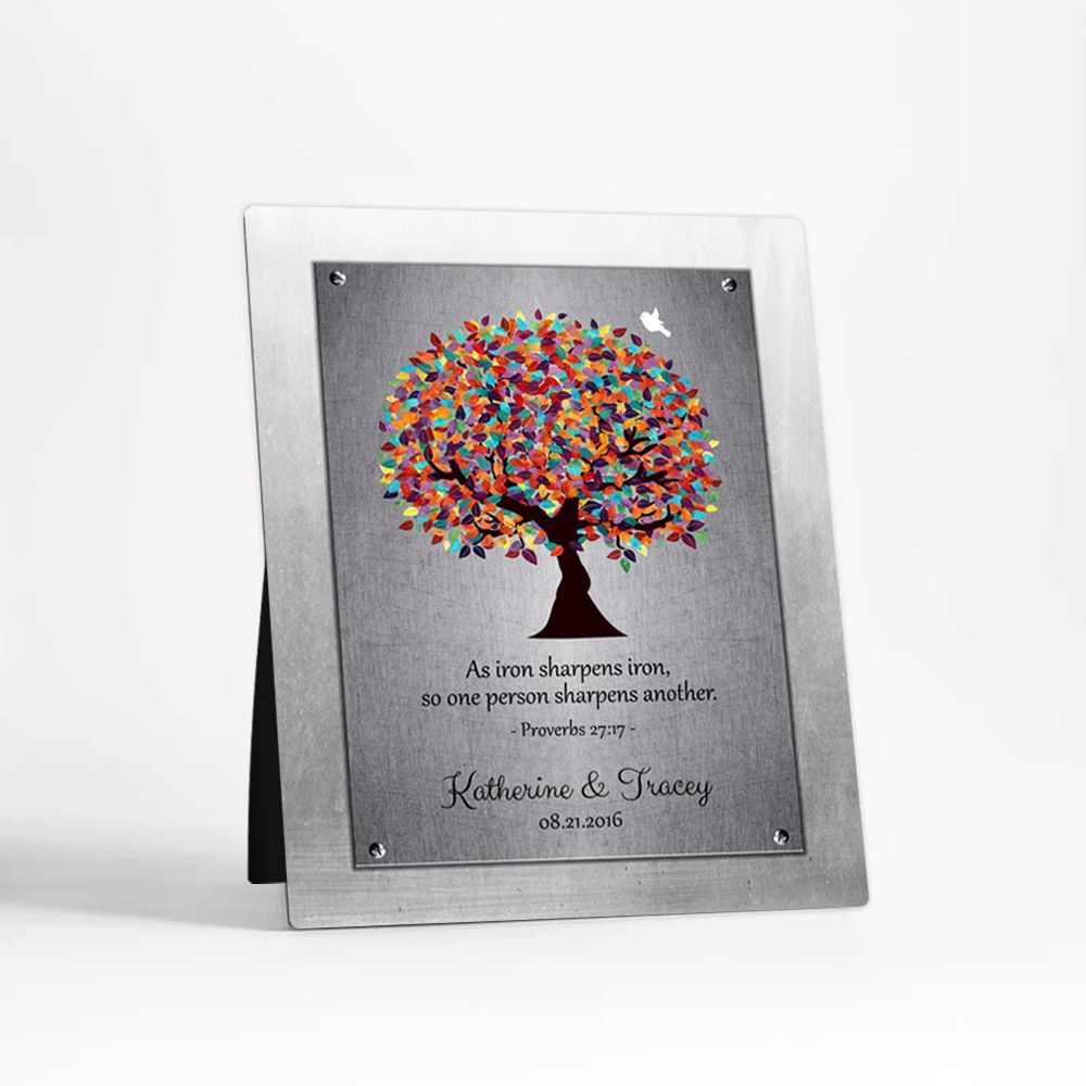 Iron Tree Silhouette 6th Anniversary Desktop Plaque Gift for Couple D-1902