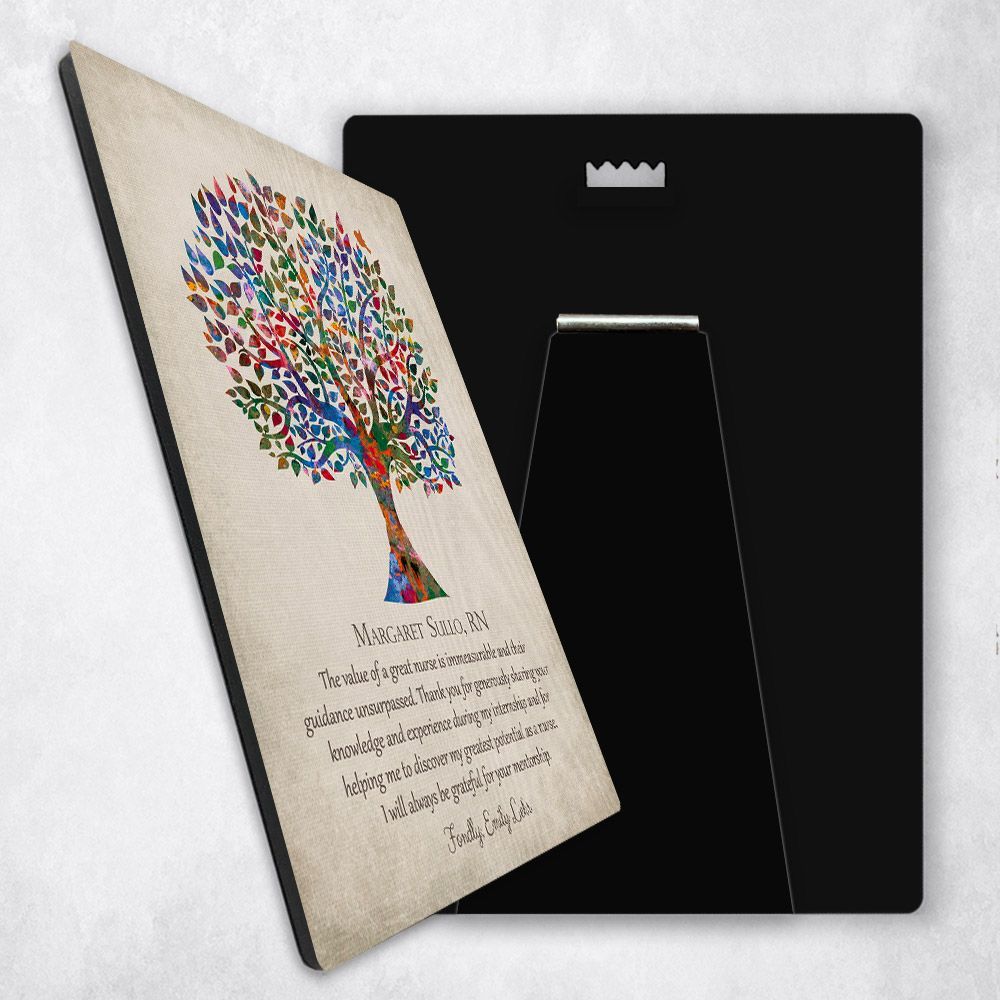 Watercolor Tree 5x7 Desktop Plaque Leadership Appreciation Gift D-1557