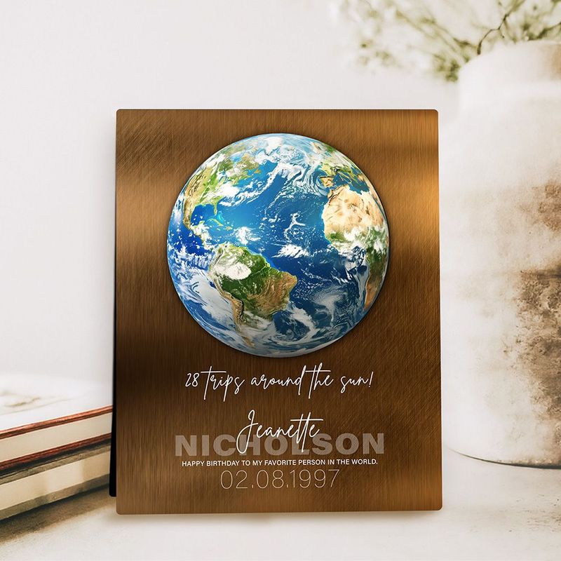 #1 Best Seller - Bronze Happy Birthday Favorite Person in the World Birthday Desktop Plaque Gift for Family D-2133
