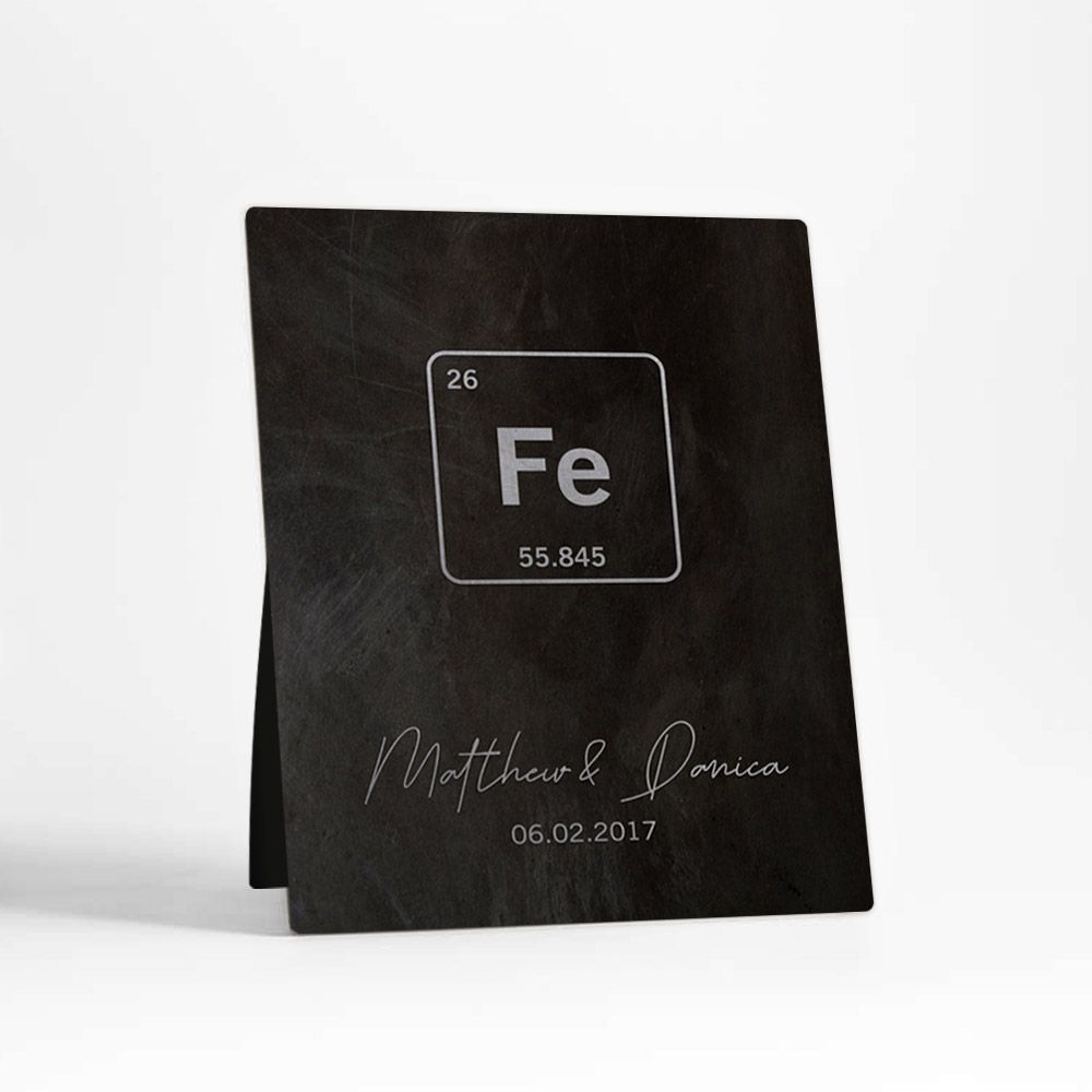 Iron Periodic Table Element 6th Anniversary Desktop Plaque Gift for Couple D-1913