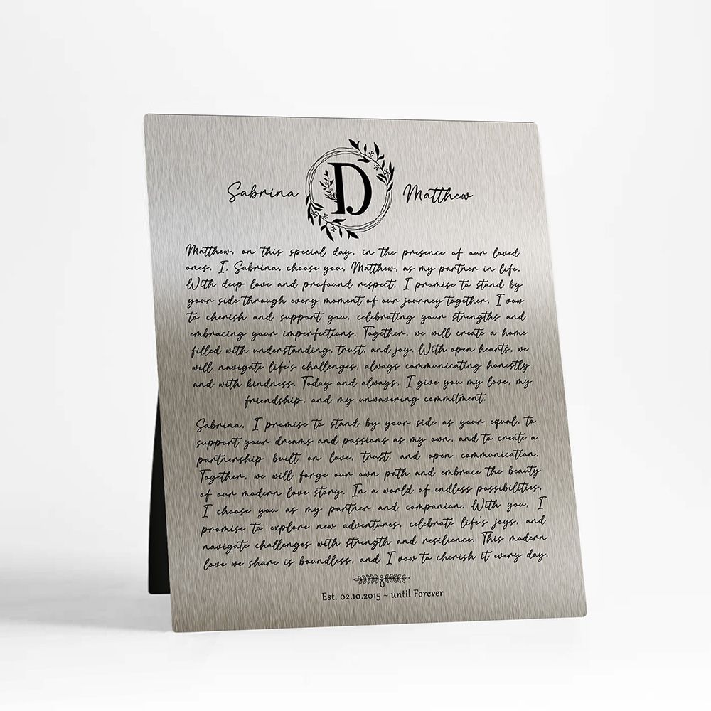 Silver Surname Monogram and History Housewarming Desktop Plaque Gift for Family D-2123