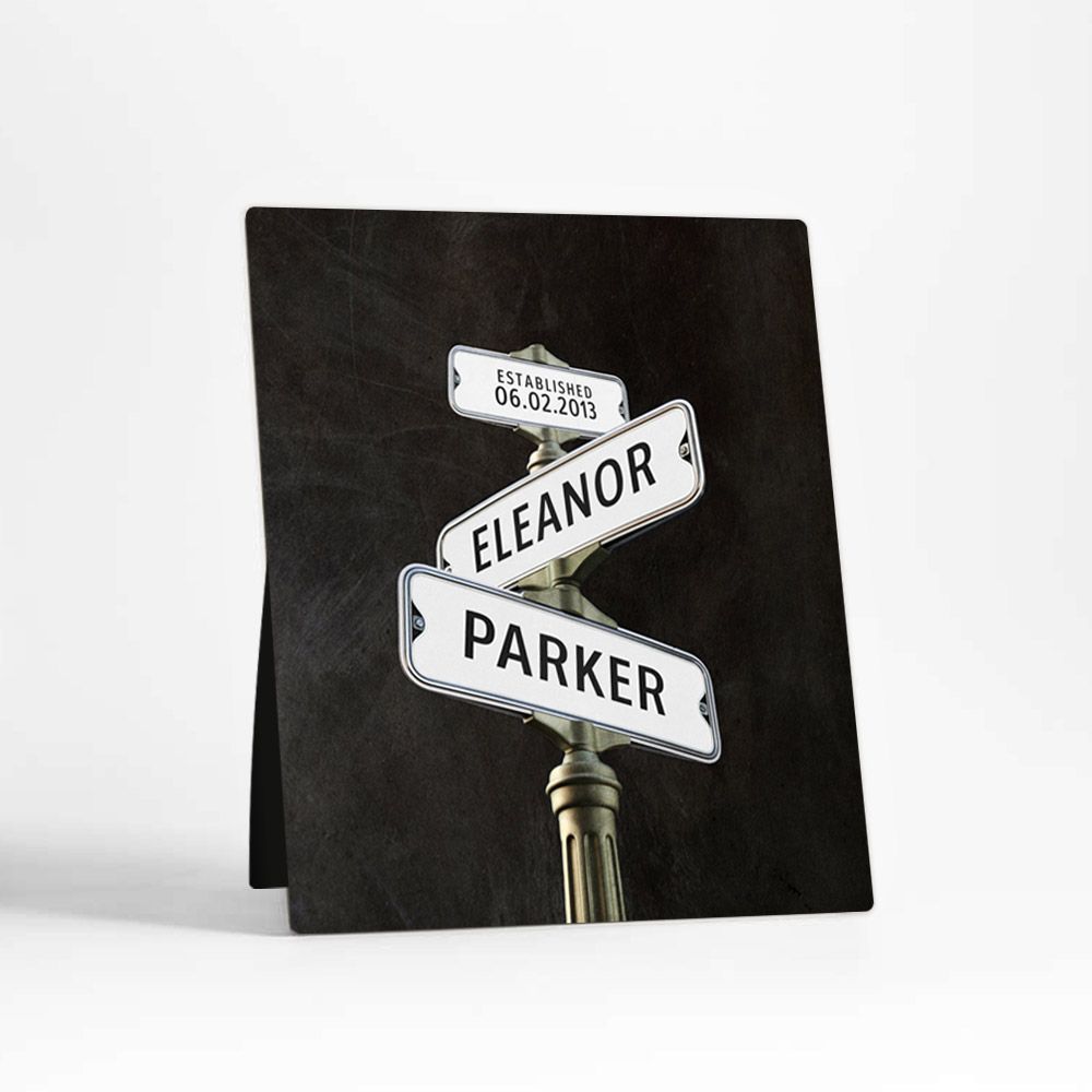 Iron Crossroads Signpost 6th Anniversary Desktop Plaque Gift for Couple D-1946