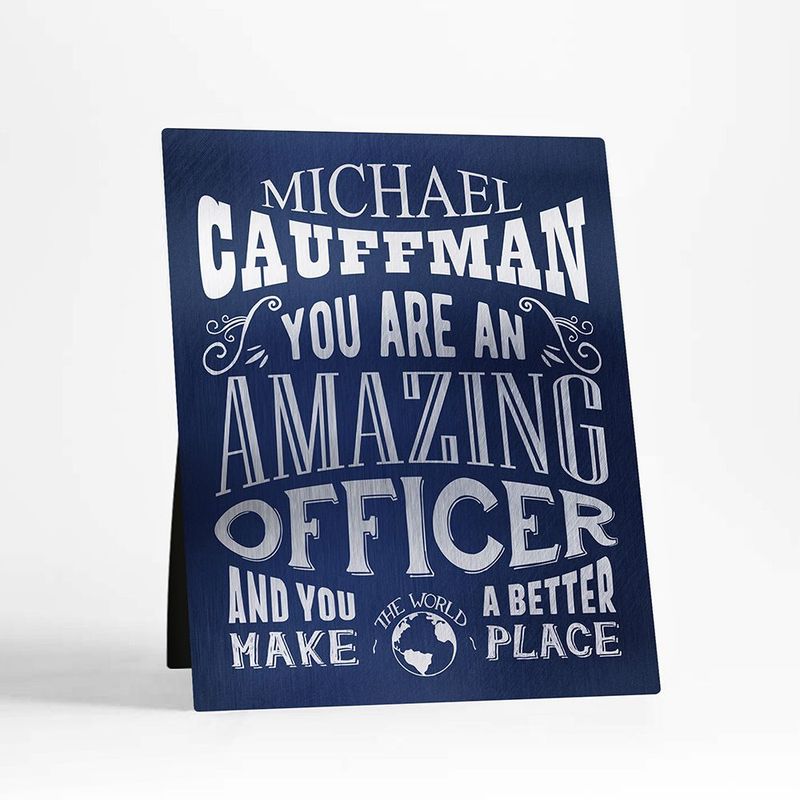 Amazing Police Officer Typography Retirement Desktop Plaque Gift for Police D-2153