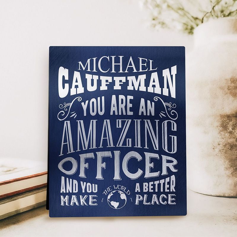 Amazing Police Officer Typography Retirement Desktop Plaque Gift for Police D-2153