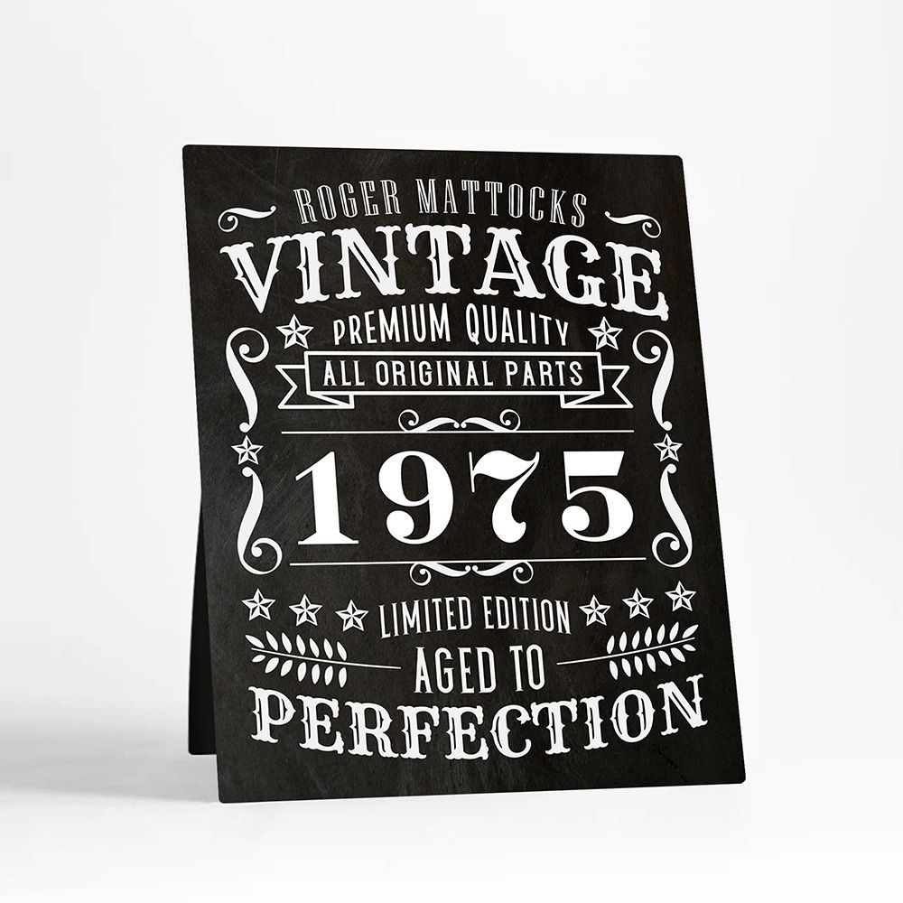 Vintage Birthday Aged To Perfection Birthday Desktop Plaque Gift for Family D-2139