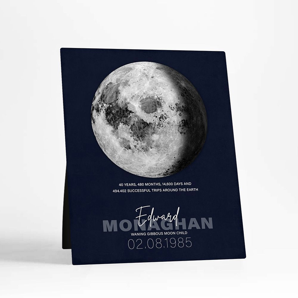 Birthday Moon Trips Around the Earth Birthday Desktop Plaque Gift for Family D-2132
