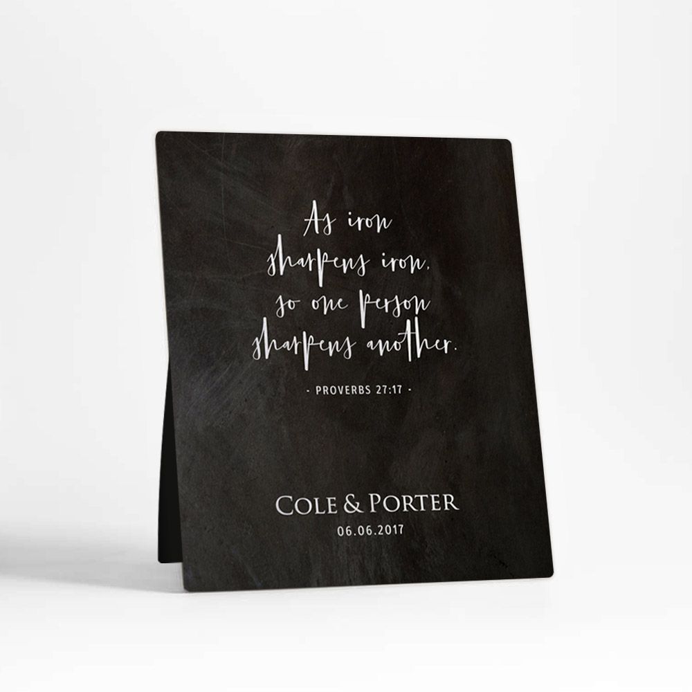 Proverbs 27:17 Anniversary Desktop Metal Plaque For Couple D-1926