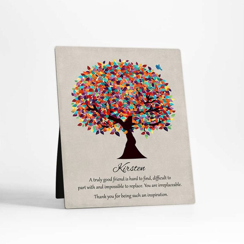 #1 Best Seller - Colorful Spring Tree Friendship Desktop Plaque Gift for Friend D-1492