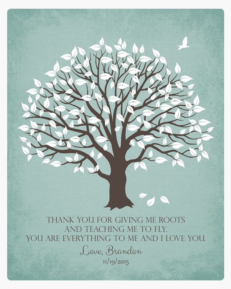 Turquoise Magnolia Tree Wedding Wall Plaque Gift for Parents LTC-1155
