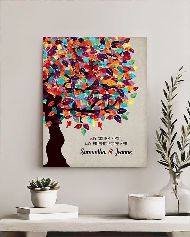 #1 Best Seller - Half Spring Tree Wedding Wall Plaque Gift for Sister LTC-1164