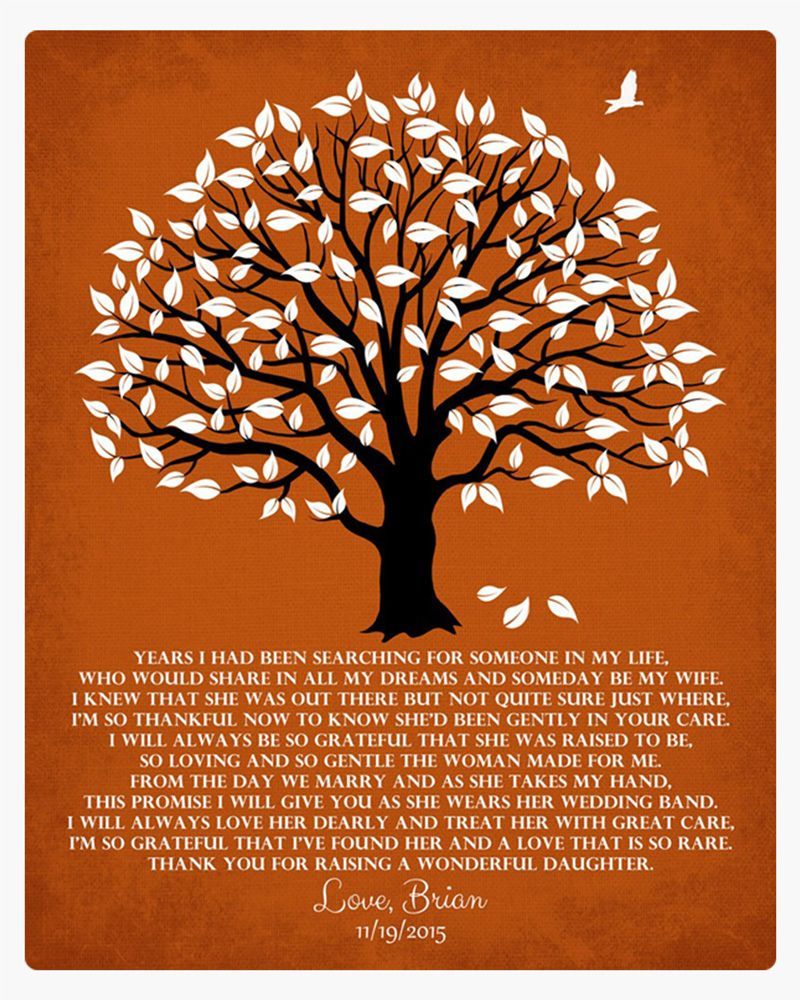 Orange Magnolia Tree Wedding Wall Plaque Gift for Mother Of The Bride LTC-1151