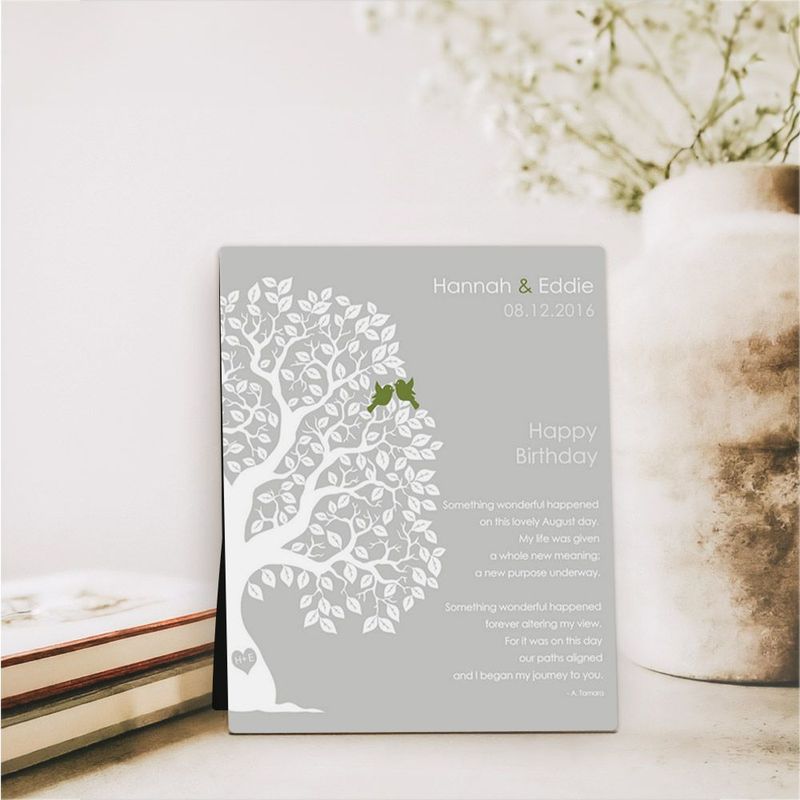 Half Artful Tree Spouse Birthday Desktop Plaque Gift for Spouse D-1720