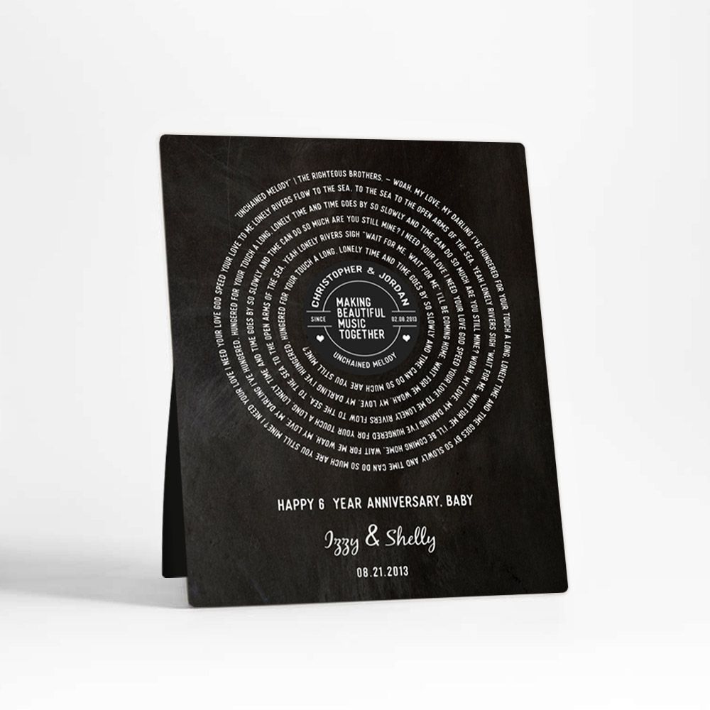 Iron Our Song Lyrics 6th Anniversary Desktop Plaque Gift for Couple D-1911