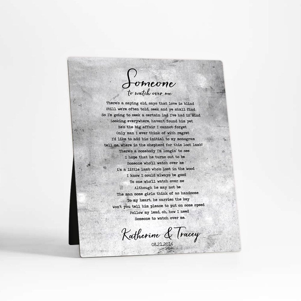 Tarnished Tin Our Song Lyrics 10th Anniversary Desktop Plaque Gift for Couple D-1903