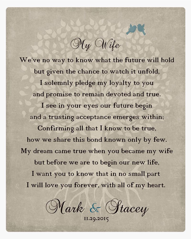 Beige Love Poem for Wife Wedding Wall Plaque Gift for Bride LTC-1138