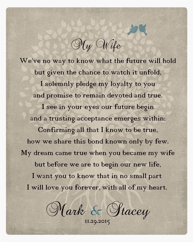 Beige Love Poem for Wife Wedding Wall Plaque Gift for Bride LTC-1138