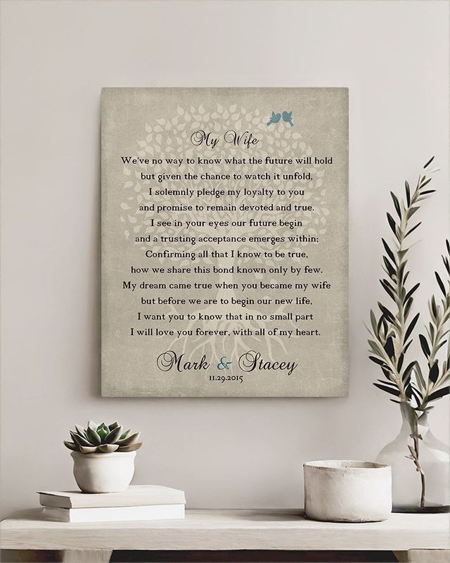 Beige Love Poem for Wife Wedding Wall Plaque Gift for Bride LTC-1138
