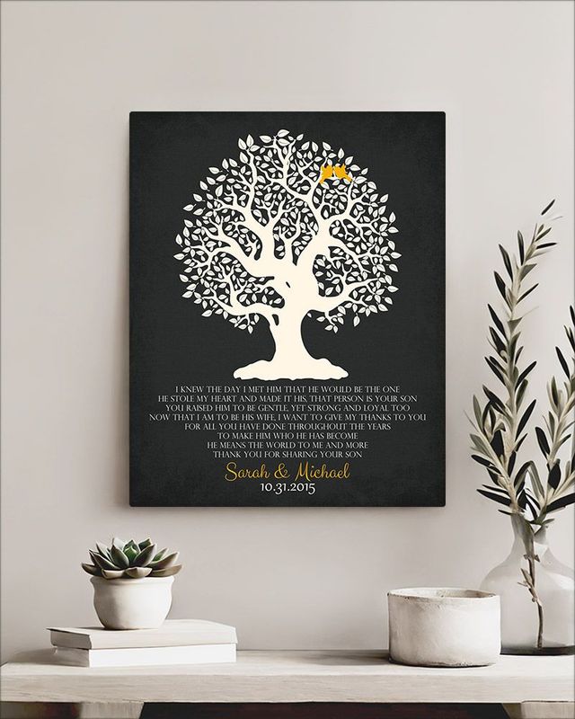 Black Knotty Tree Wedding Wall Plaque Gift for Mother Of The Groom LTC-1124
