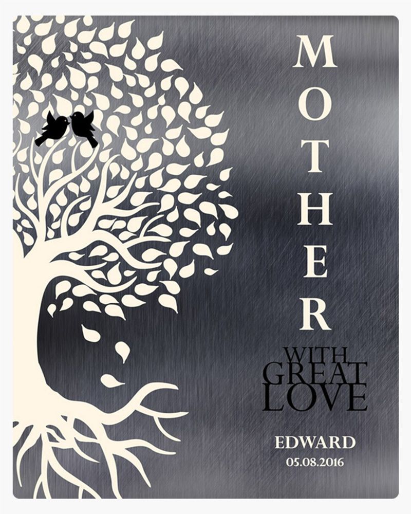 Mother Side Tree with Roots Tin Mother&#39;s Day Wall Plaque Gift for Mom LTC-1225