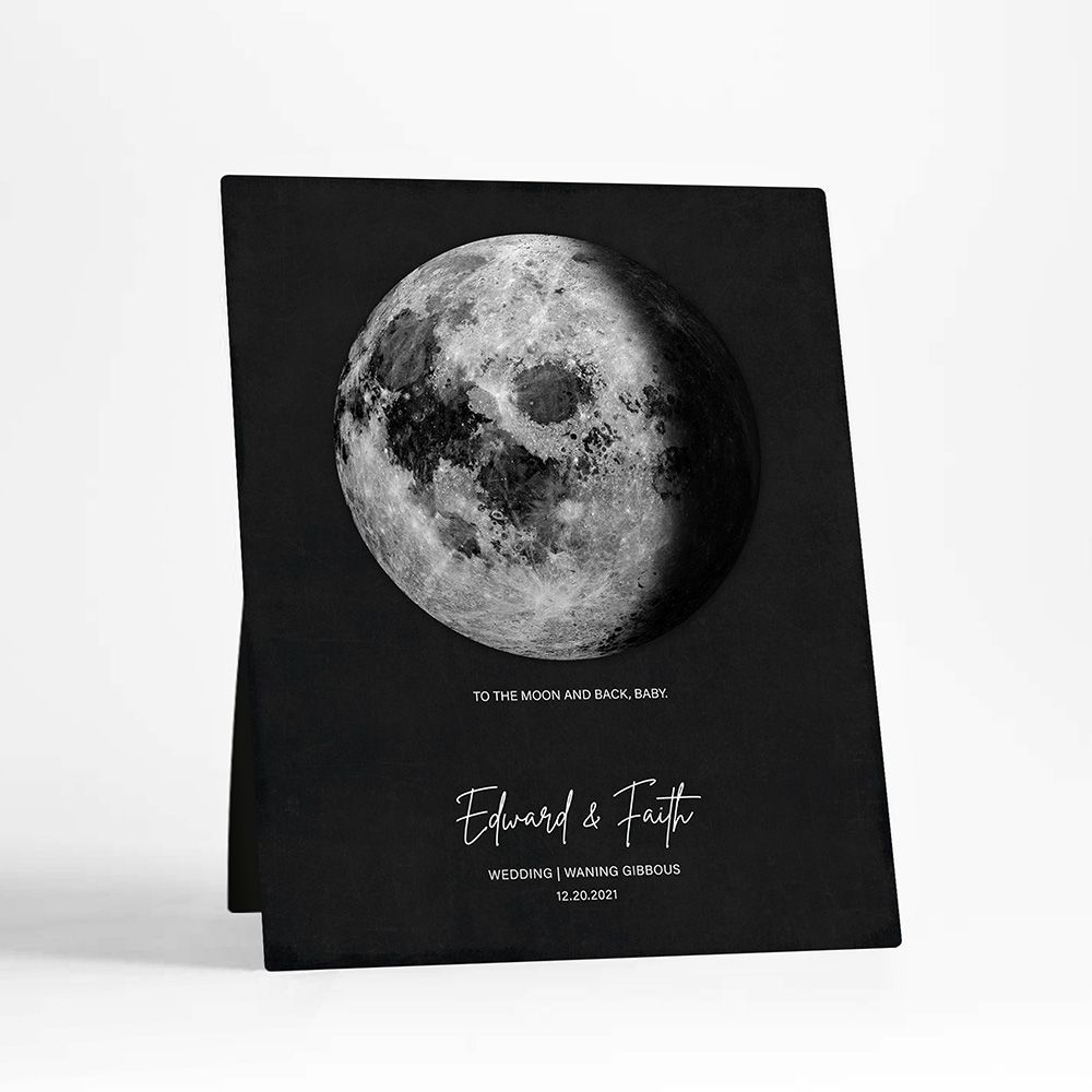 Tin To the Moon and Back Anniversary Desktop Plaque Gift for Couple D-2126