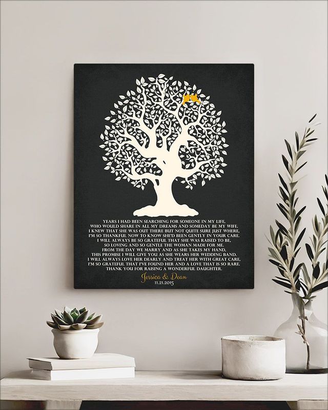 Black Knotty Tree Wedding Wall Plaque Gift for Mother Of The Bride LTC-1125