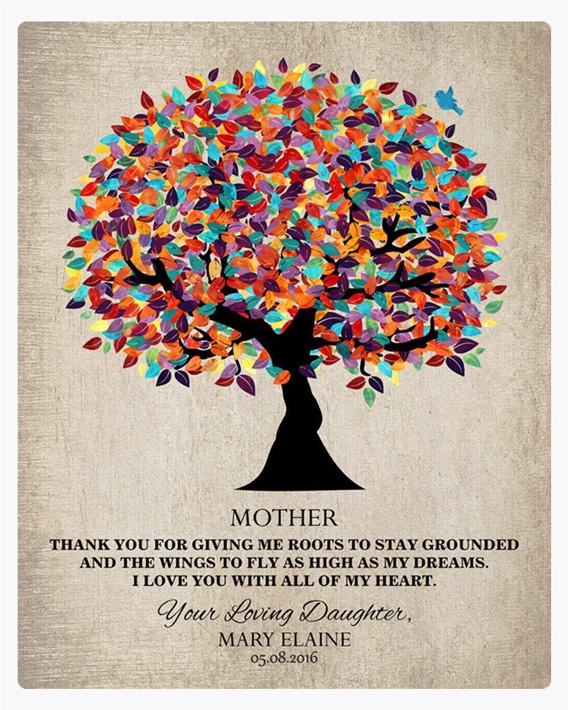 Colorful Spring Tree Mother&#39;s Day Wall Plaque Gift for Mom LTC-1223