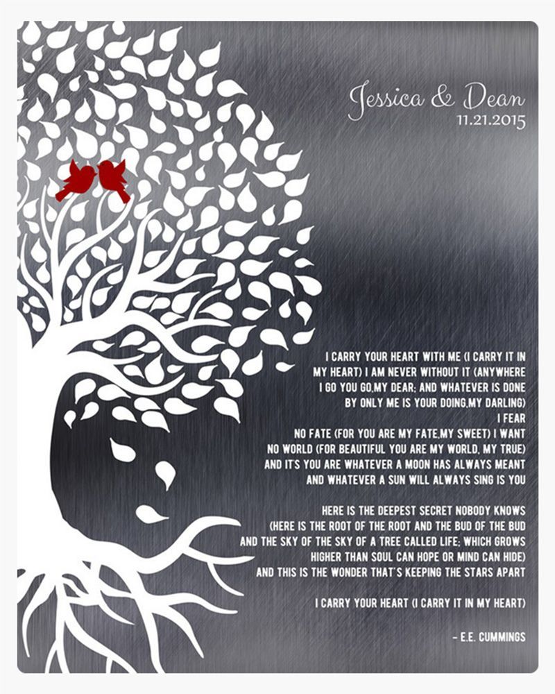 White Tin Half Tree with Roots 10th Anniversary Wall Plaque Gift for Couple LTC-1282